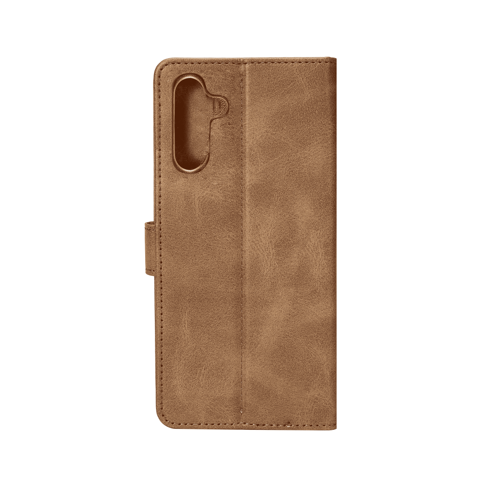 Rixus Bookcase For Samsung Galaxy S24 FE S721B Light Brown