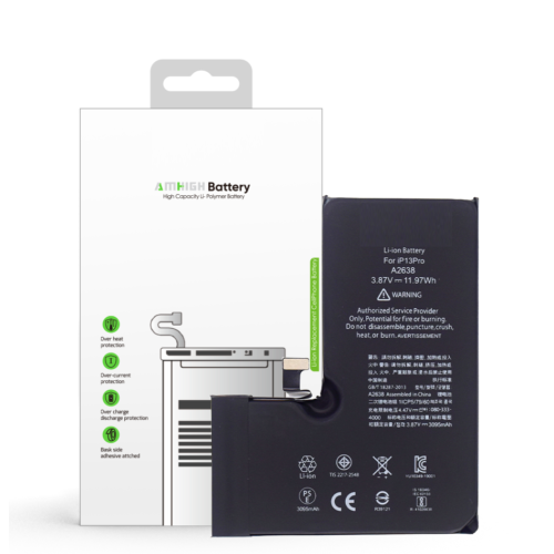 For iPhone 13 Pro Battery A2638, A2656 - 3095mAh (AMHigh Premium)