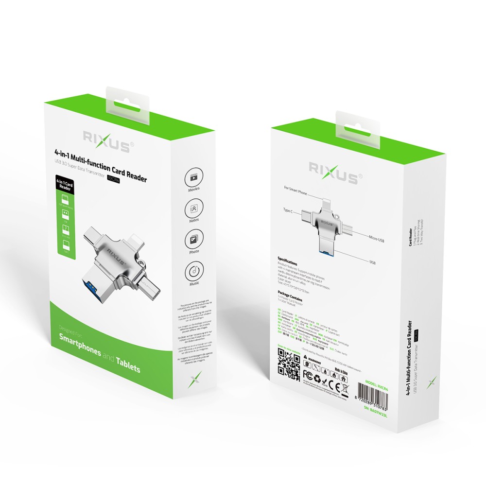 Rixus RXCR4 Multi-Function Card Reader 4-1