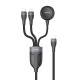 Rixus RXUC31 3 in 1 Watch And Phone Charger Cable 120CM Black
