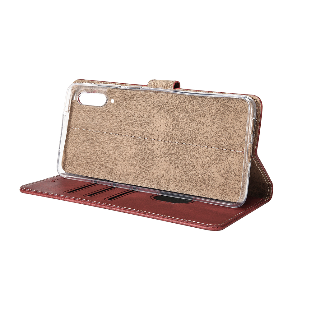 Rixus Bookcase For Samsung Galaxy A50 A505F Dark Red
