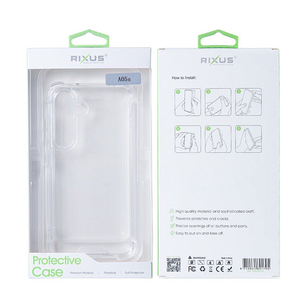 Rixus Anti-Burst Case For Samsung Galaxy A05s A057F Anti-Burst Case Transparent