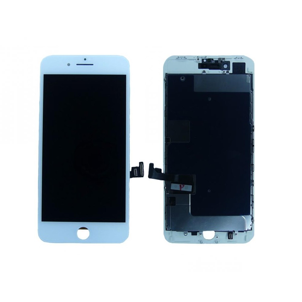 iPhone 8 Plus Display + Digitizer, +Metal Plate A+ High Quality - White