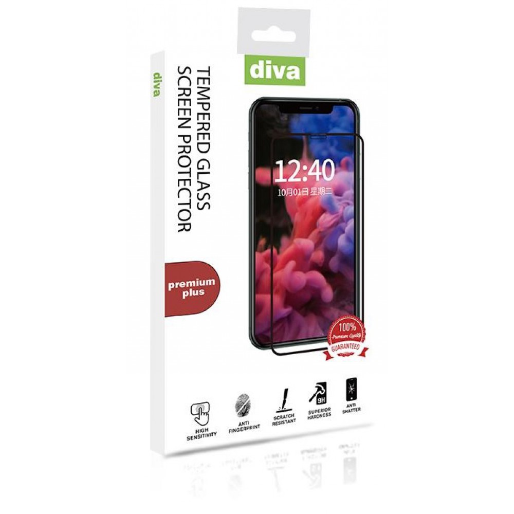 Diva Premium Plus Glass Protector For Samsung Galaxy A72 - Black