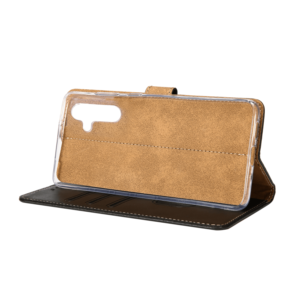 Rixus Bookcase For Samsung Galaxy A35 A356B Black