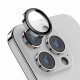 Rixus Metal Shield Camera Tempered Glass For iPhone 15, 15 Plus Black
