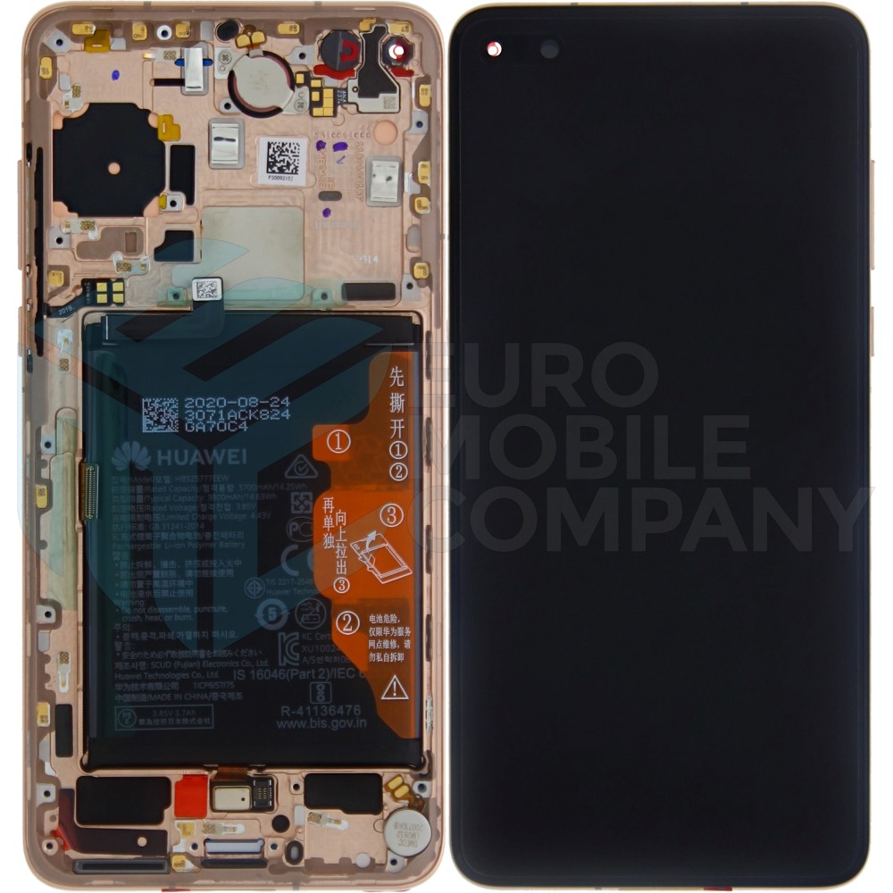 Huawei P40 (ANA-NX9) OEM Service Part Screen Incl. Battery (02353MFV) -  Blush Gold