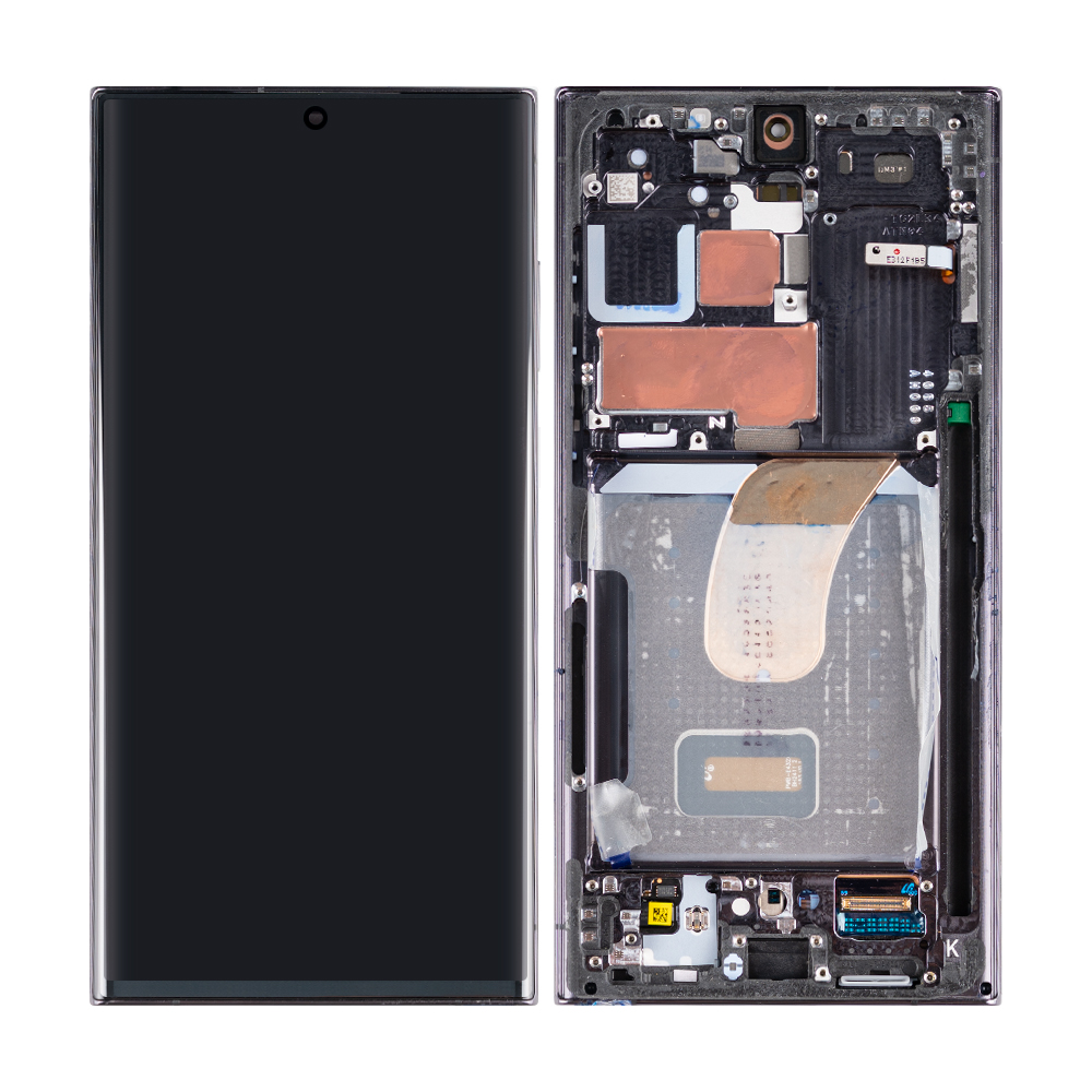 Samsung Galaxy S23 Ultra S918B Display And Digitizer With Frame Phantom Black Pulled