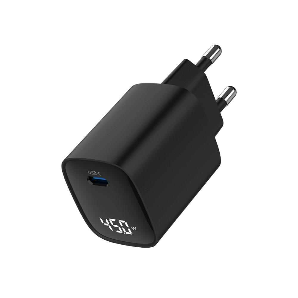 Rixus RXHC13 USB-C Power Adapter With Digital Display 45W Black