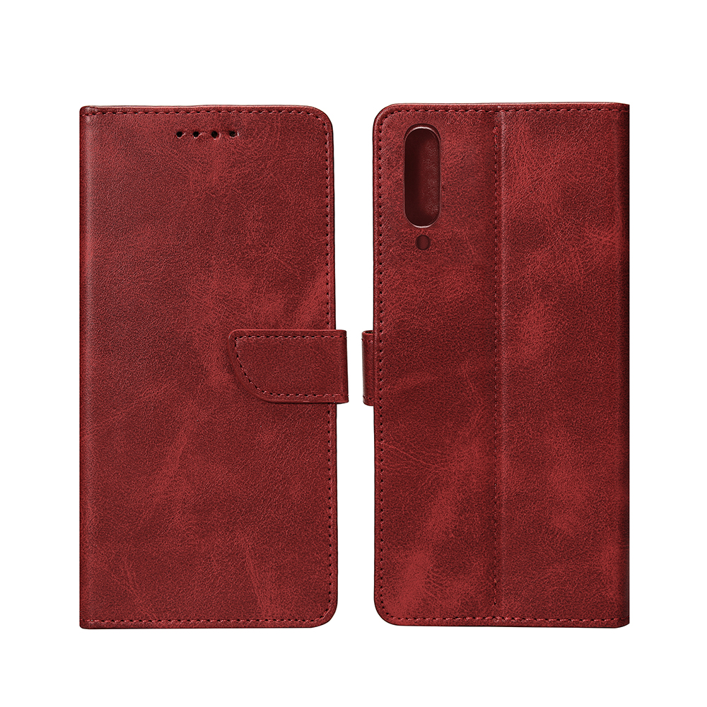 Rixus Bookcase For Samsung Galaxy A50 A505F Dark Red