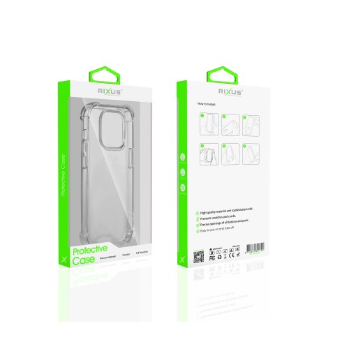Rixus Anti-Burst Case For Samsung Galaxy A14 5G A146B Transparent
