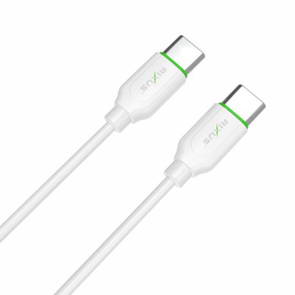 Rixus RX2017 Data Sync And Fast Charge Cable Type-C to Type-C 300CM White