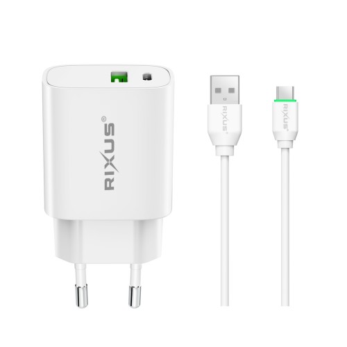 Rixus RX90C Quick Charge PD To Type C And USB Slot 20W