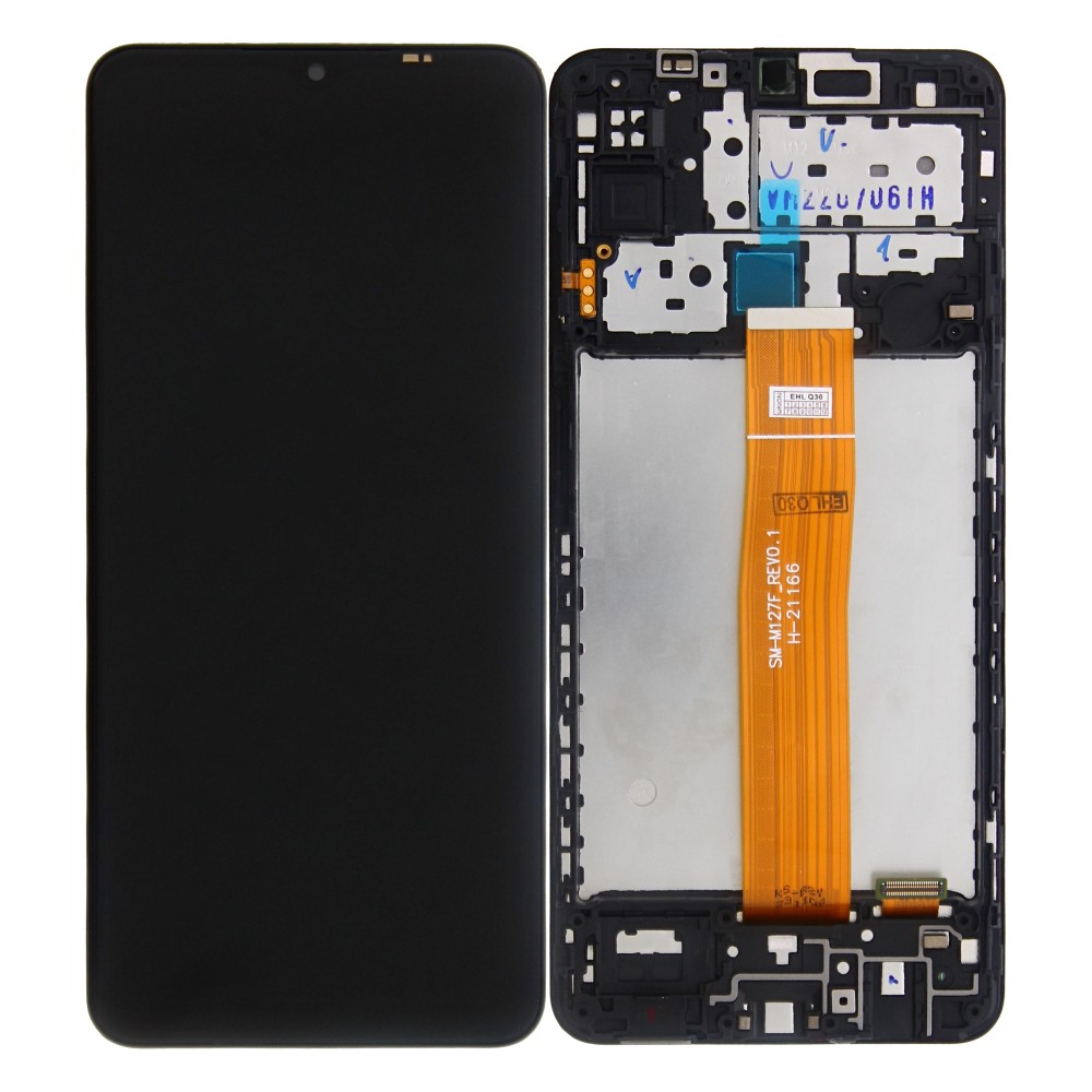 Samsung Galaxy M12 M127F Display And Digitizer With Frame Black Soft-OLED