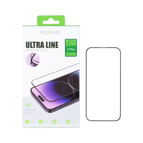 Rixus Ultra Line Tempered Glass For iPhone 16 Plus