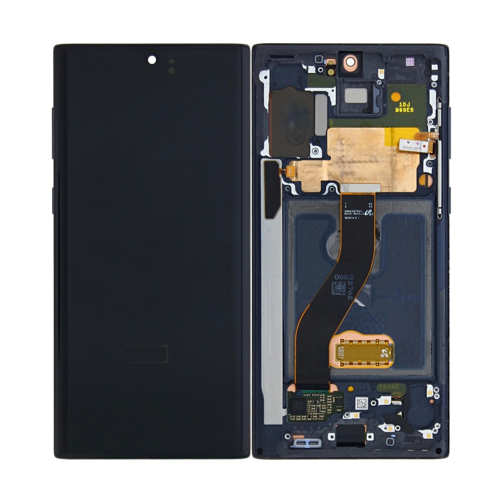 Samsung Galaxy Note 10 4G N970F Display And Digitizer With Frame Aura Black Pulled