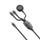 Rixus RXUC31 3 in 1 Watch And Phone Charger Cable 120CM Black