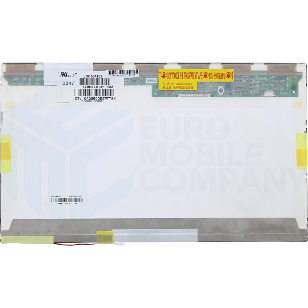 Laptop Screen 16.0" CCFL HD 1366x768 30 Pin No Bracket LTN160AT02-H02