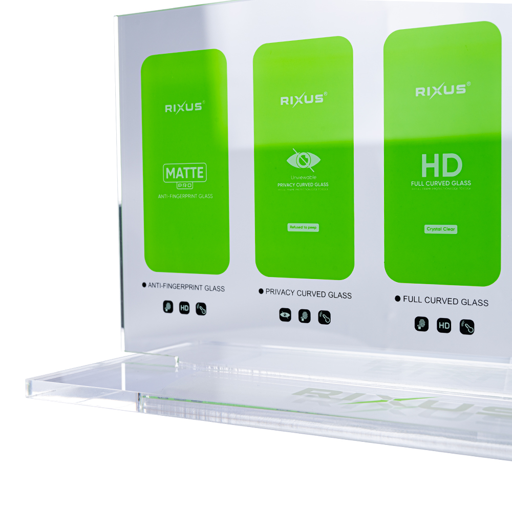 Rixus Tempered Glass Showing Stand Transparent