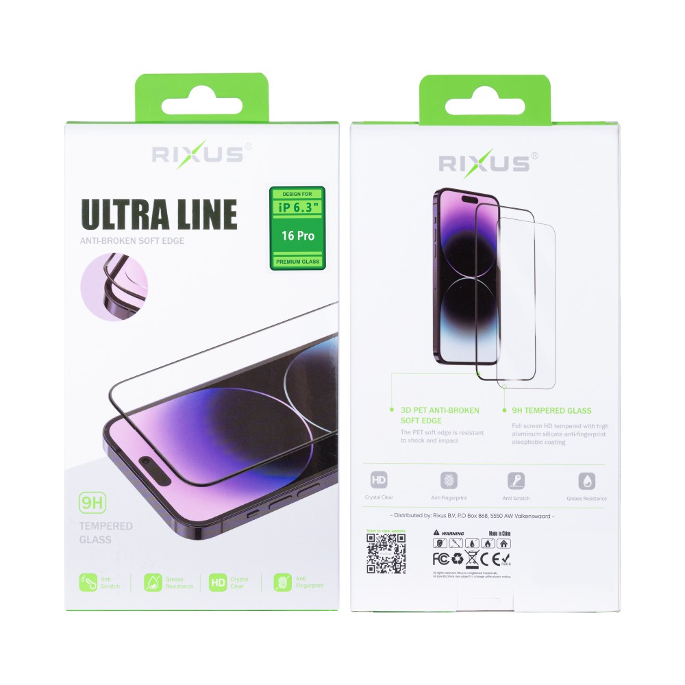 Rixus Ultra Line Tempered Glass For iPhone 16 Pro