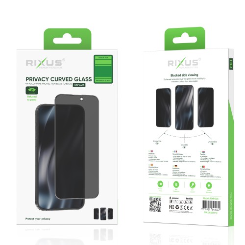 Rixus Privacy Full Curved Edge Tempered Glass For iPhone 15