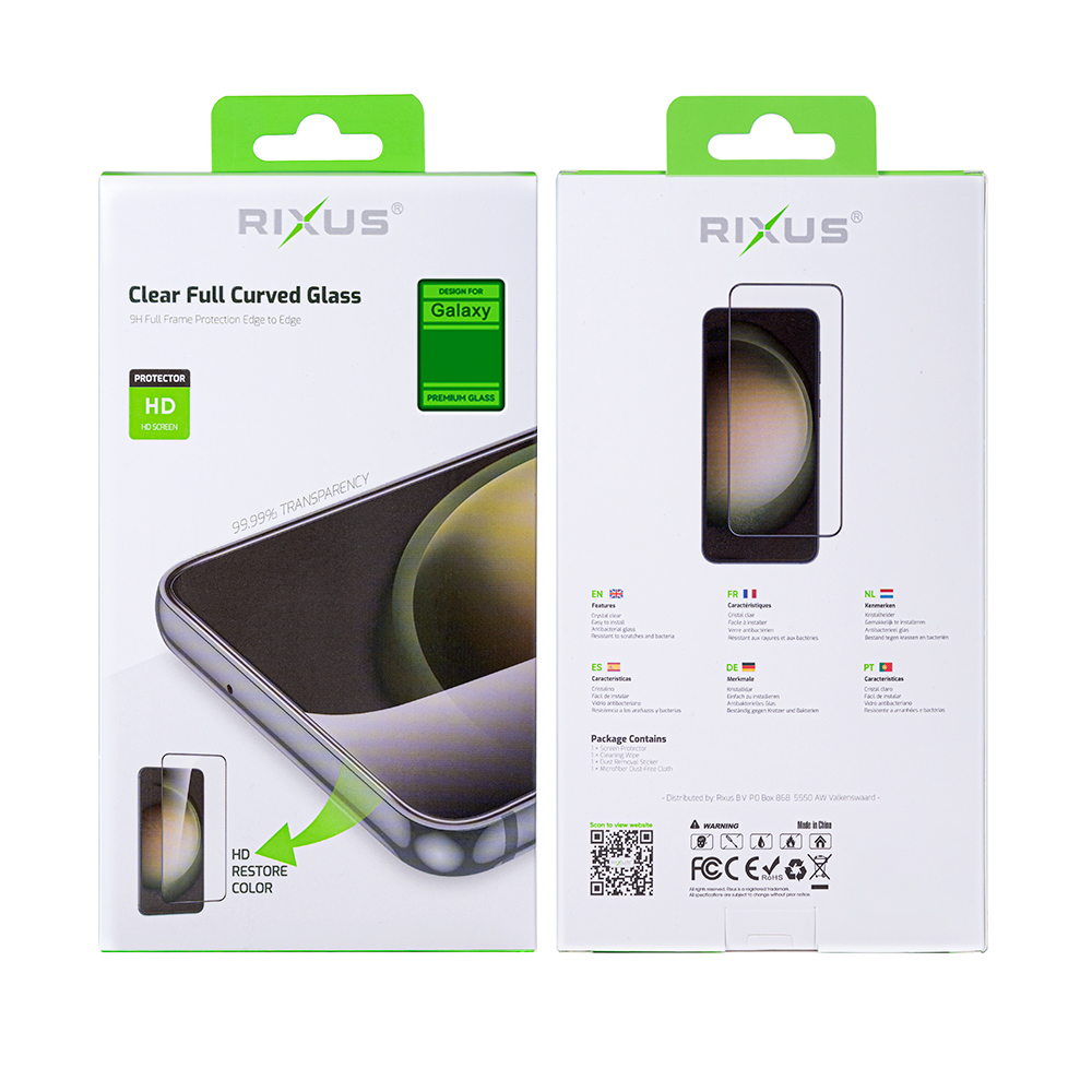 Rixus Clear HD Full Curved Edge Tempered Glass For Samsung Galaxy A06 A065F