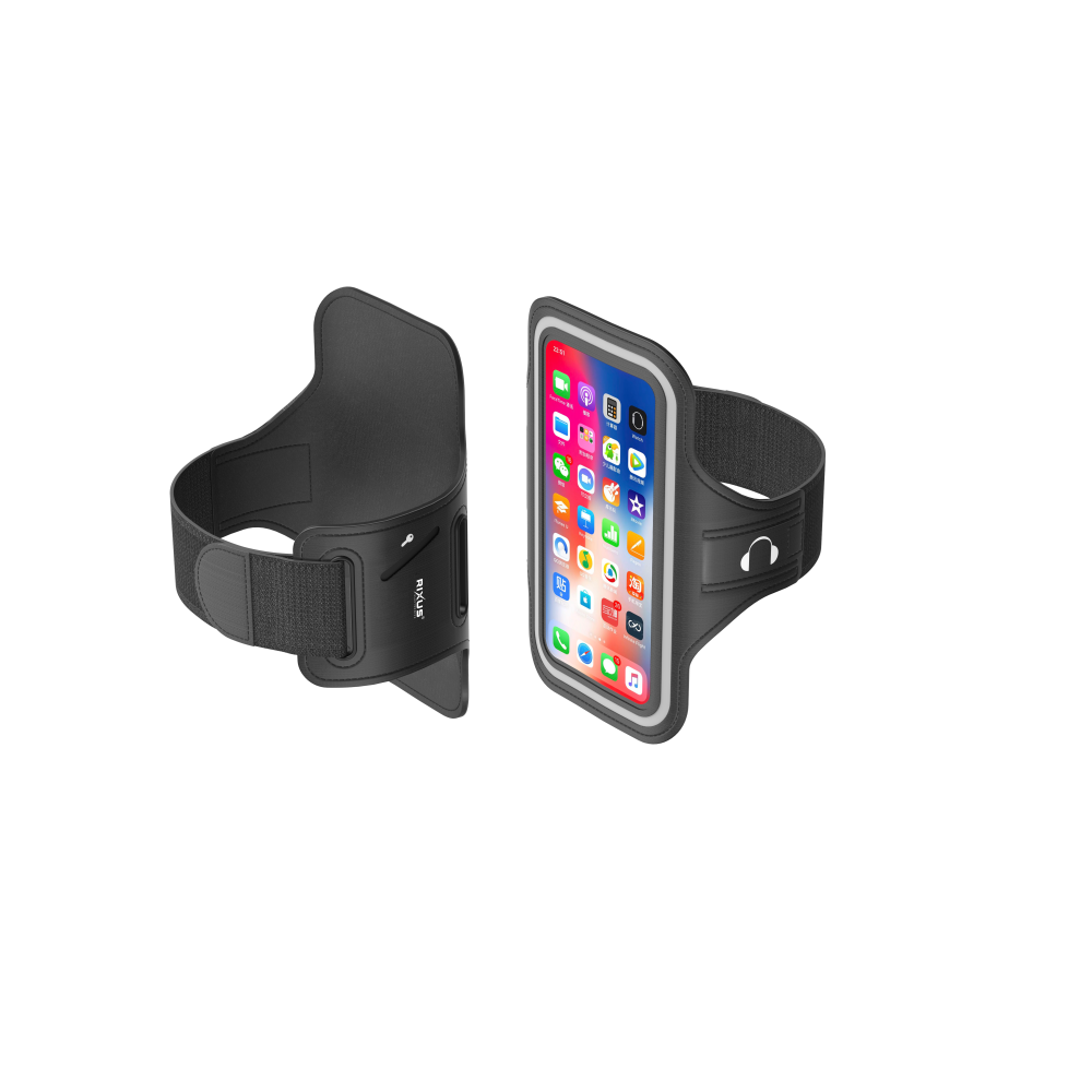 Rixus RXSP01 Ultra Resistant Sport Fit Armband 5.5 inch Black