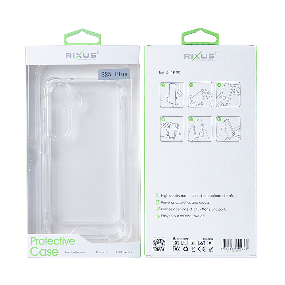 Rixus Anti-Burst Case For Samsung Galaxy S25 Plus S9360 Transparent