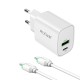 Rixus RX90CC 20W Adapter With Type C To Type C Cable