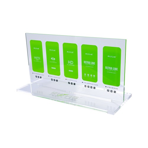 Rixus Tempered Glass Showing Stand Transparent