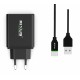 Rixus RX70B Dual USB And PD Charger With USB To Type-C Cable 30W Black