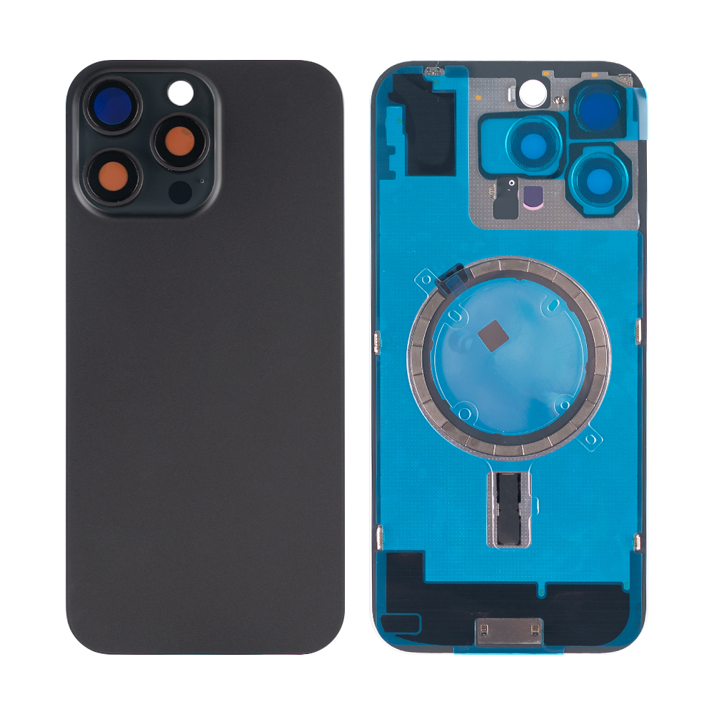 For iPhone 16 Pro Max Extra Glass Without NFC, Enlarged Camera Frame Black Titanium