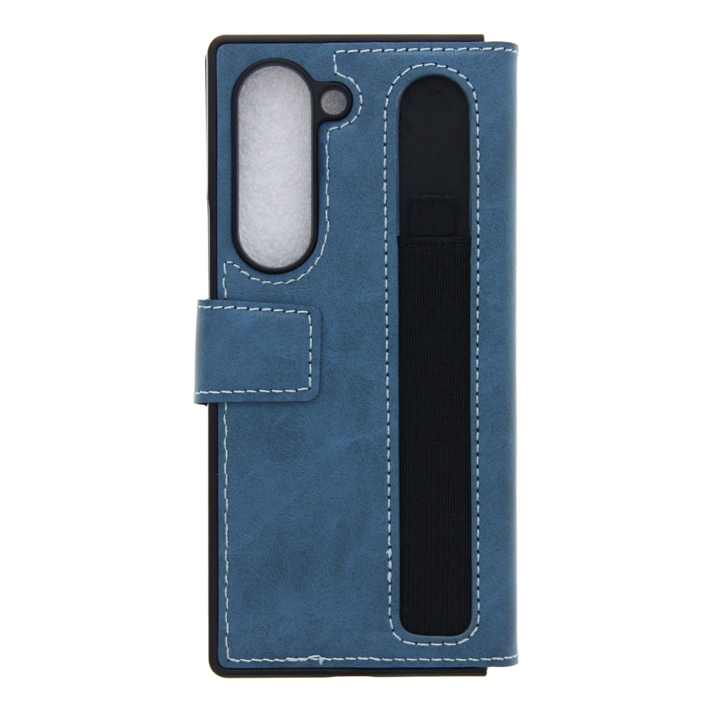 Rixus Wallet Case For Samsung Galaxy Z Fold 6 With Pen Holder Sierra Blue