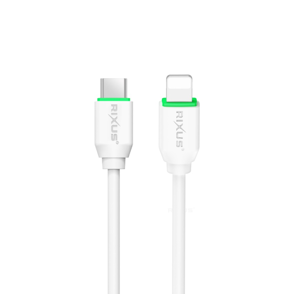 Rixus RX90L 20W Adapter With Type C To Lightning Cable