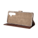 Rixus Bookcase For Samsung Galaxy A55 A556B Brown