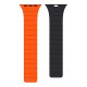 Rixus Silicone Band With Magnetic For Apple Watch 42mm, 44mm, 45mm, 49mm Orange + Midnight