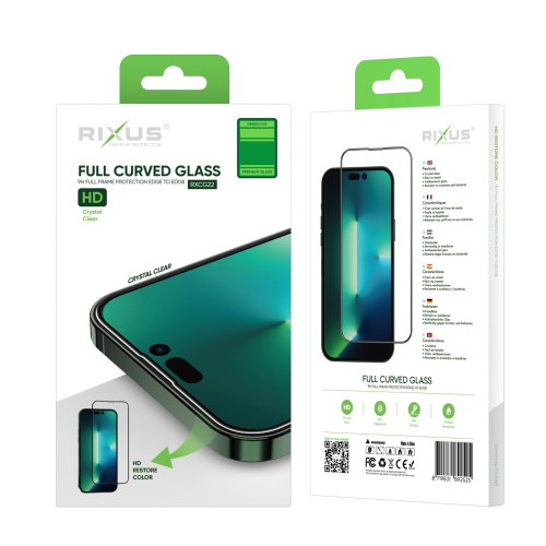 Rixus Clear HD Full Curved Edge Tempered Glass For iPhone 14 Plus, 13 Pro Max