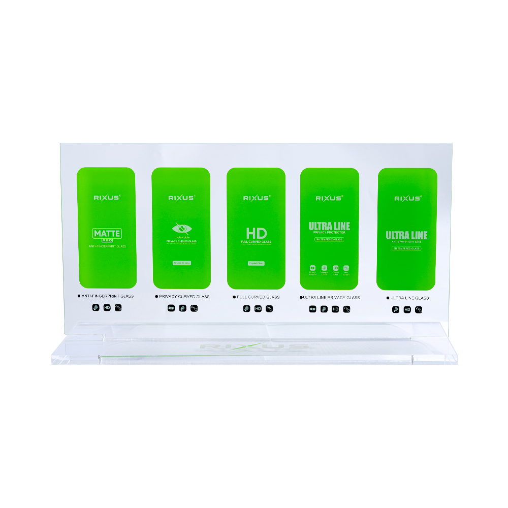 Rixus Tempered Glass Showing Stand Transparent