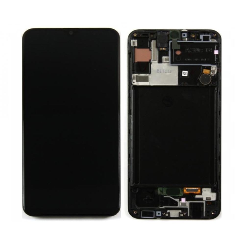 Samsung Galaxy A30s A307F Display And Digitizer With Frame Black Soft-OLED
